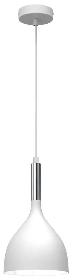 Lampadario a sospensione con filo NOAK 1xE27/15W/230V bianco/cromo