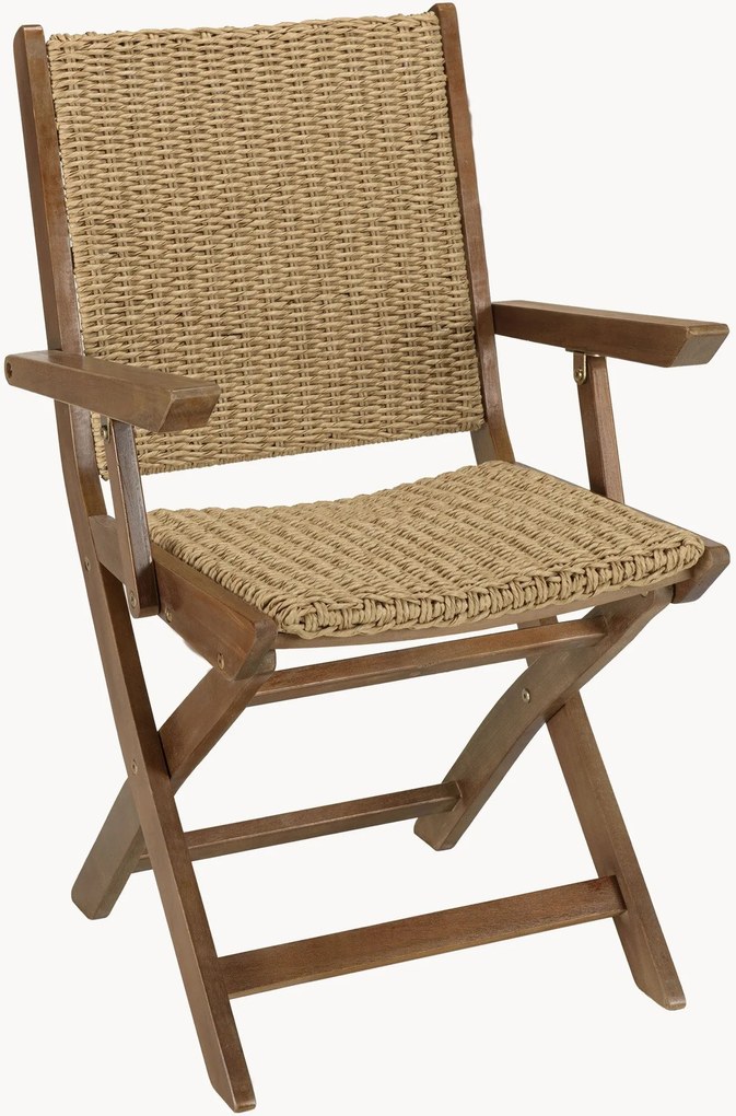 Set di 2 sedie da giardino pieghevoli in legno di acacia con braccioli Vick