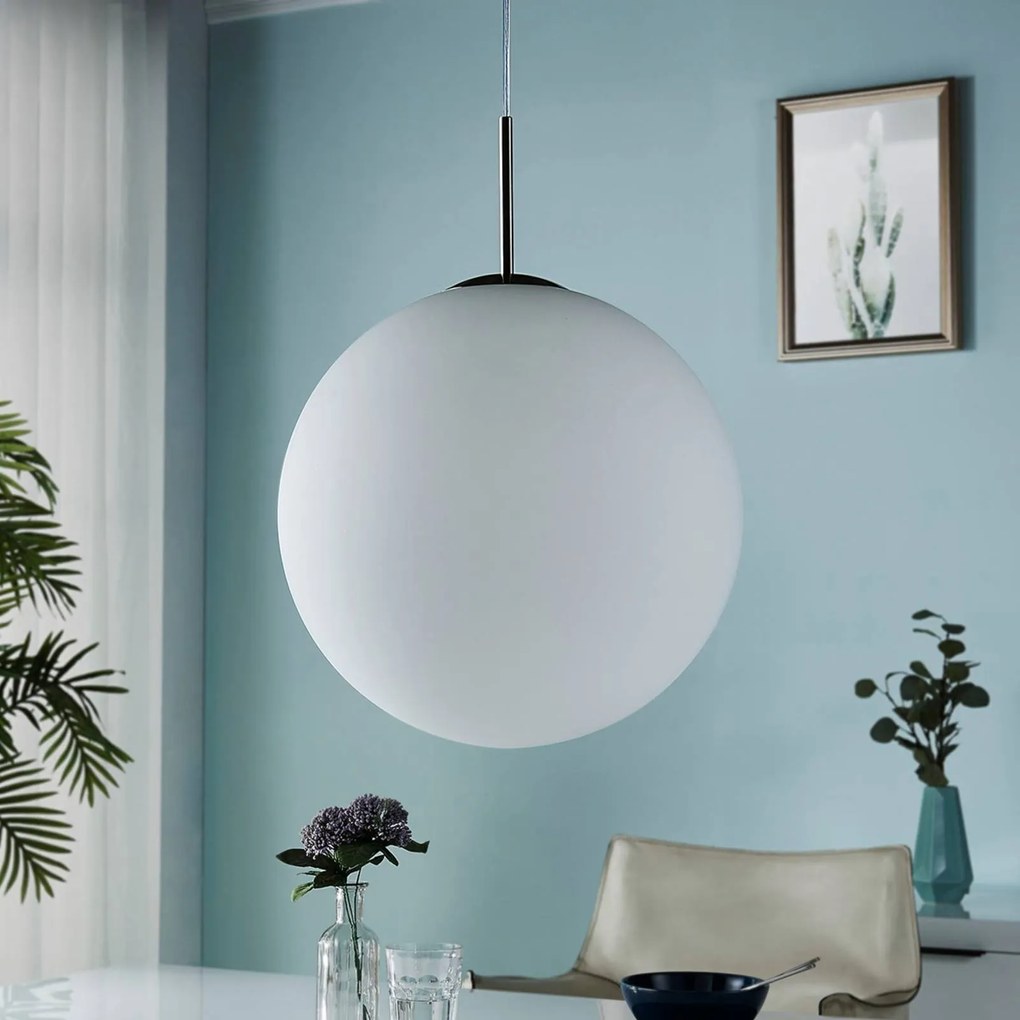 Lampada a sospensione in vetro Marike Lindby, dimmerabile, Bianco / Opale, Soggiorno / Sala da pranzo, Vetro, Moderno, Lampada a sospensione
