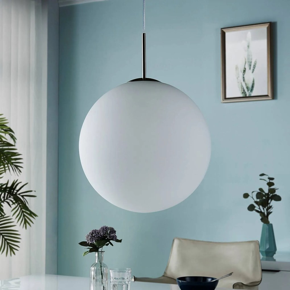 Lampada a sospensione Lindby Marike, bianco, vetro, Ø 40 cm