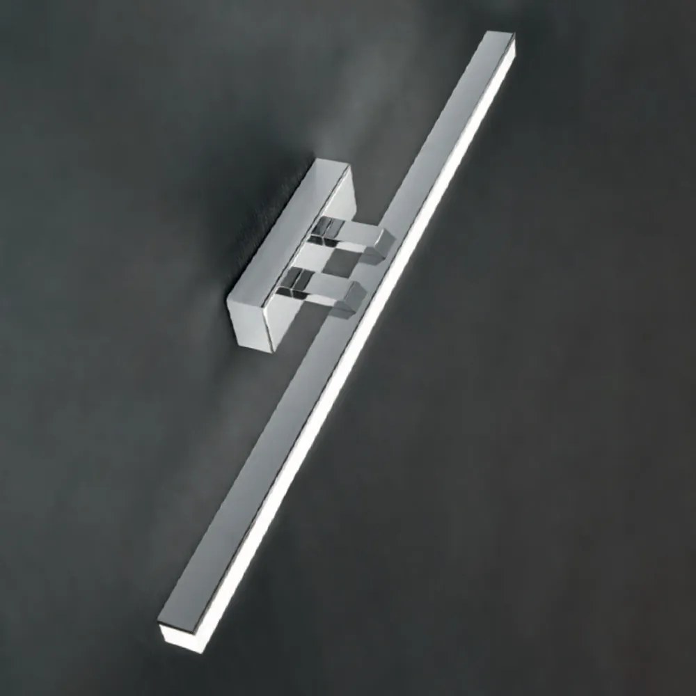 Applique Moderna Ruler Metallo Cromo Grigio Led 18W