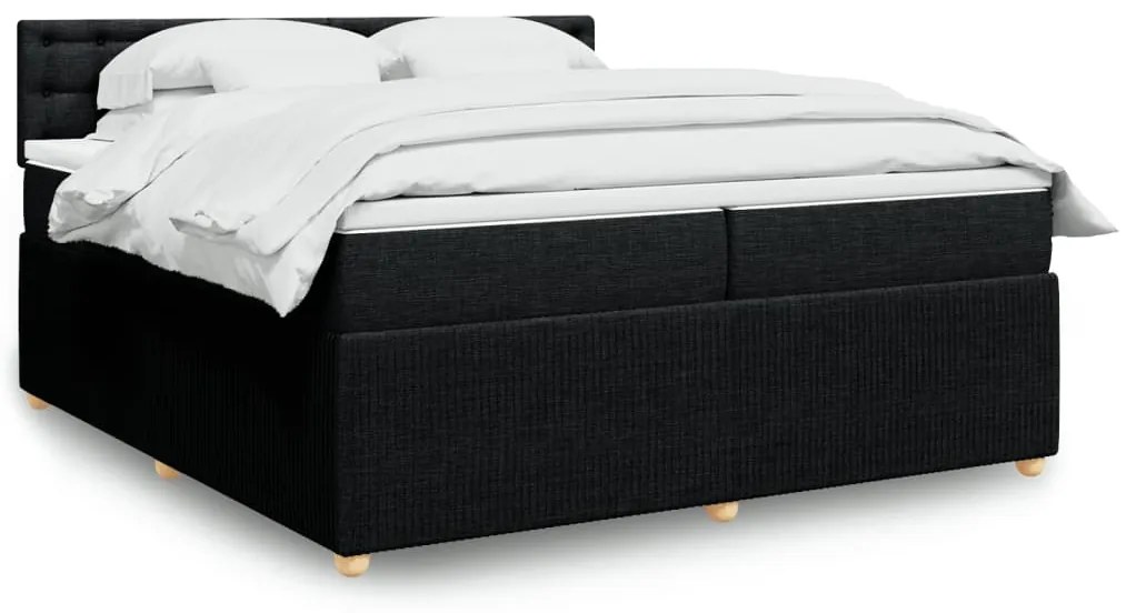 Giroletto A Molle Con Materasso Nero 200x200 Cm İn Tessuto /
