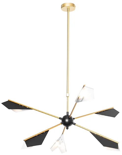 Lampada a sospensione di design nera e oro 6 luci - Sinem