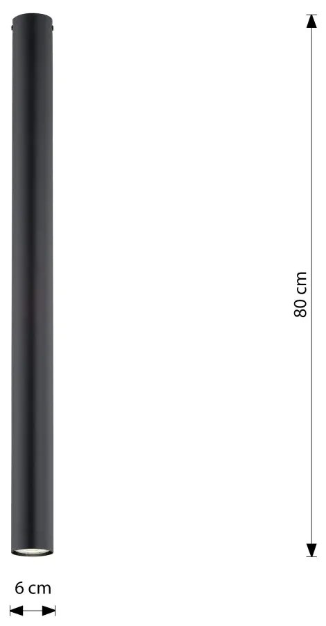 Plafoniera TECNO 1XXL da soffitto, base GU10, Nera Colore del corpo Nero