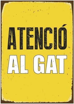 Distintivo Magnet Steel Atenció al Gat 14,8 x 21 cm