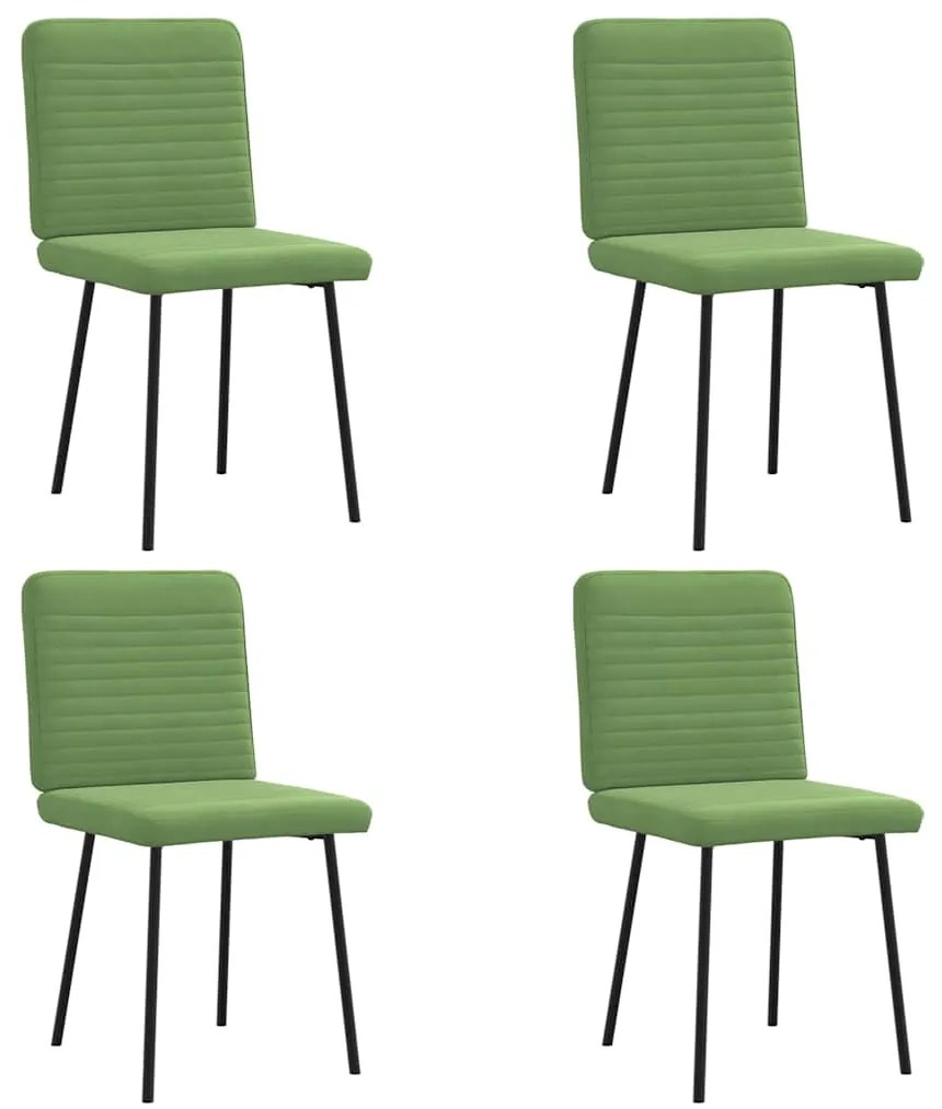 Sedie Da Pranzo 4 Pz Verde Chiaro İn Velluto /