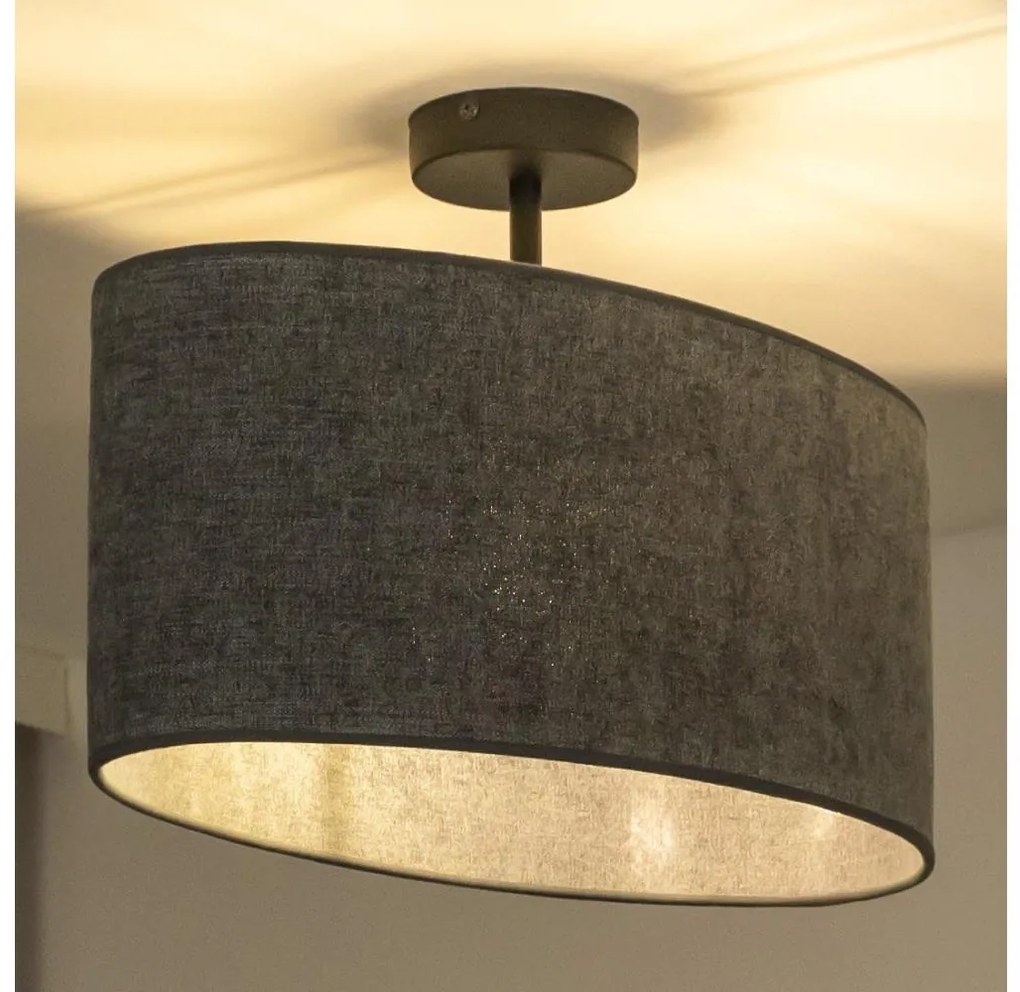 Duolla - Lampadario a plafone OVAL 1xE27/15W/230V grigio