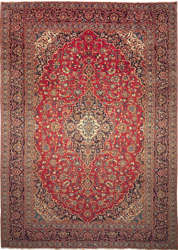 Kashan Tappeto 290 x 410 Rosso (Iran) Annodato A Mano