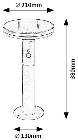 Rabalux 77018 - Luce solare a LED con sensore ALASKA LED/10W/3,7V IP44