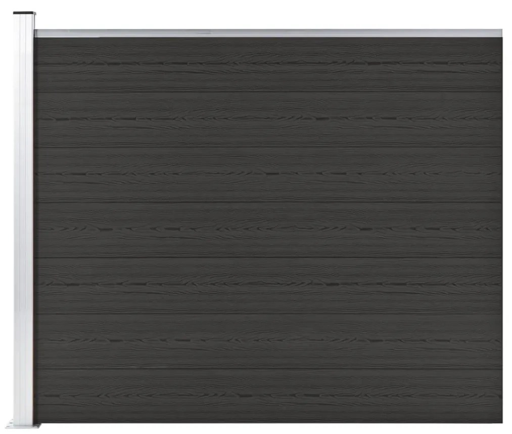 Pannello Di Recinzione İn Wpc 175x146 Cm Nero /