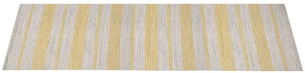 Passatoia per corridoio in cotone giallo e beige 60 x 200 cm CABOURG