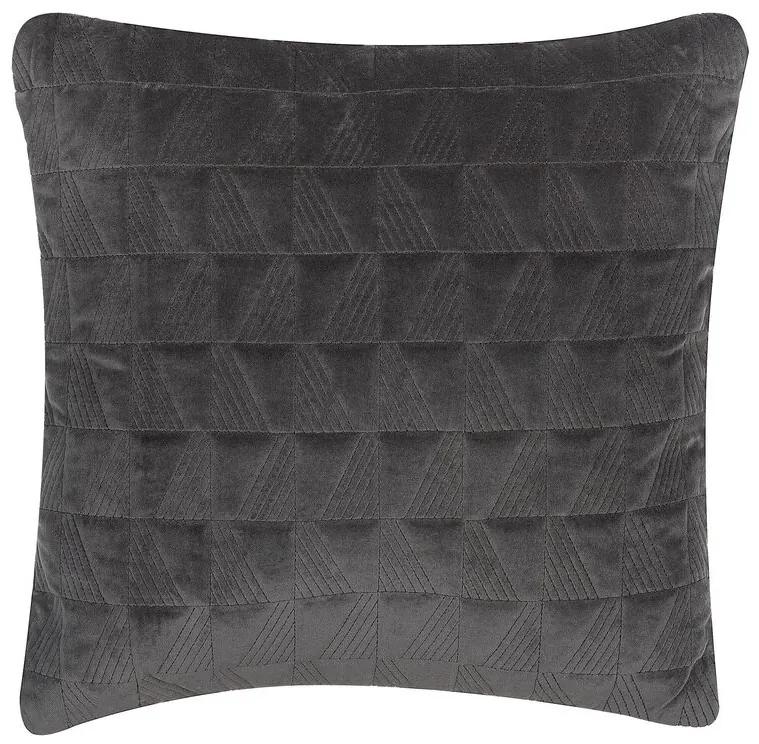 Cuscino cotone motivo in rilievo grigio scuro 45 x 45 cm LALAM Beliani