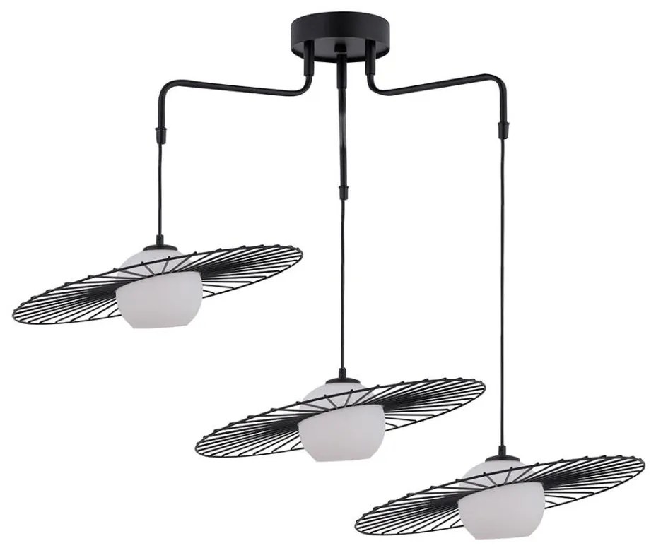 Lampadario su corda SOL 3xE27/60W/230V nero