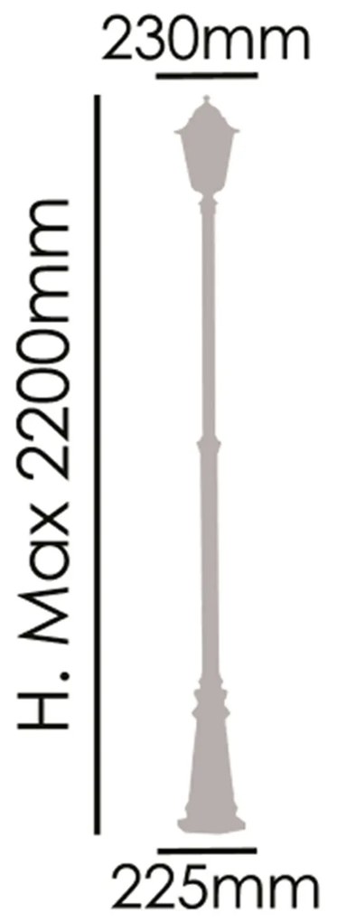 Palo Esterno Sawyer Alluminio Nero 1 Luce E27 Ip44