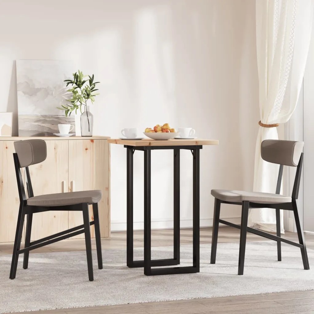 Tavolo da pranzo telaio a o 50x50x75,5 cm massello pino e ghisa