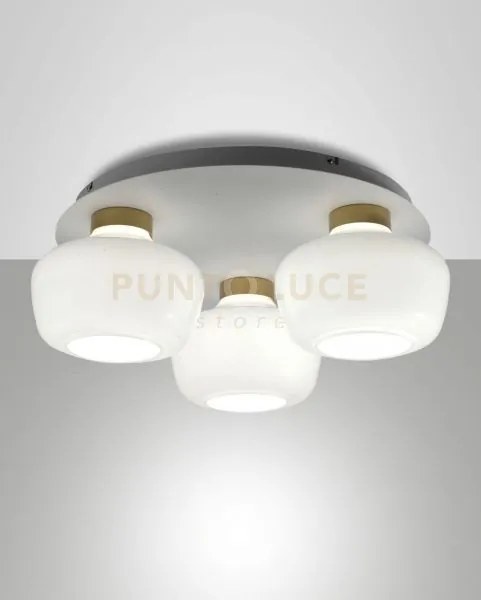 Kino plafoniera bianca 3 luci a led 3000k - 36w - 3900 lm dimmerabile