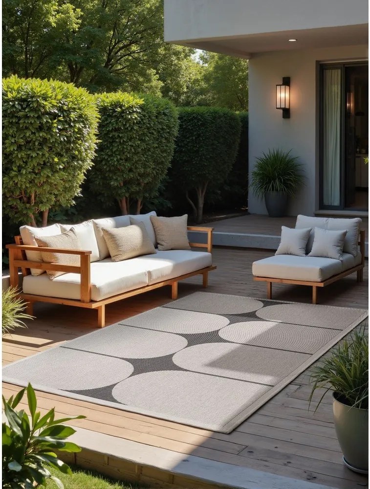 Tappeto da interno/esterno bianco e nero 120x170 cm Duet Bowen – NORTHRUGS