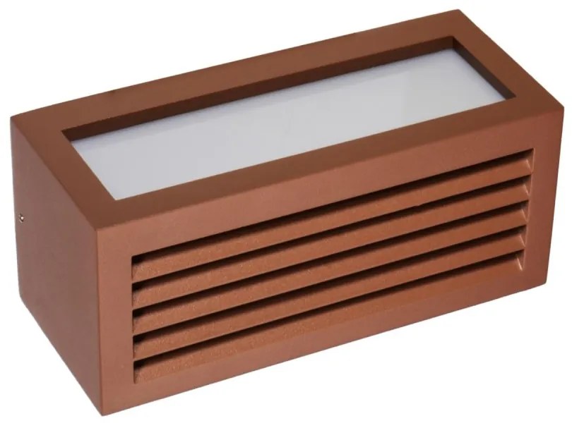 Applique Line Design E27 Mattone Ruggine Corten IP65 Antiabbagliamento Base E27