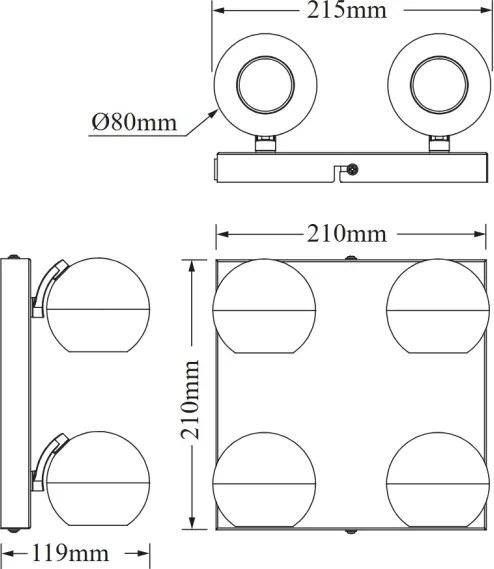 Osram - Faretto SPOT SPHERAL 4xGU10/6W/230V bianco