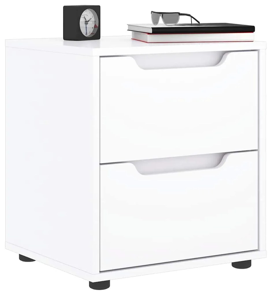 Comodino Vısnes Bianco 45x40x50 Cm İn Legno Multistrato /