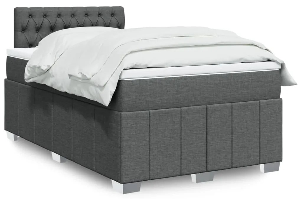 Giroletto A Molle Con Materasso Grigio Scuro 120x200 Cm Tessuto /