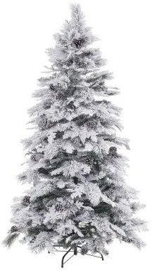 Albero di Natale Bianco Verde PVC Metallo Polietilene 210 cm