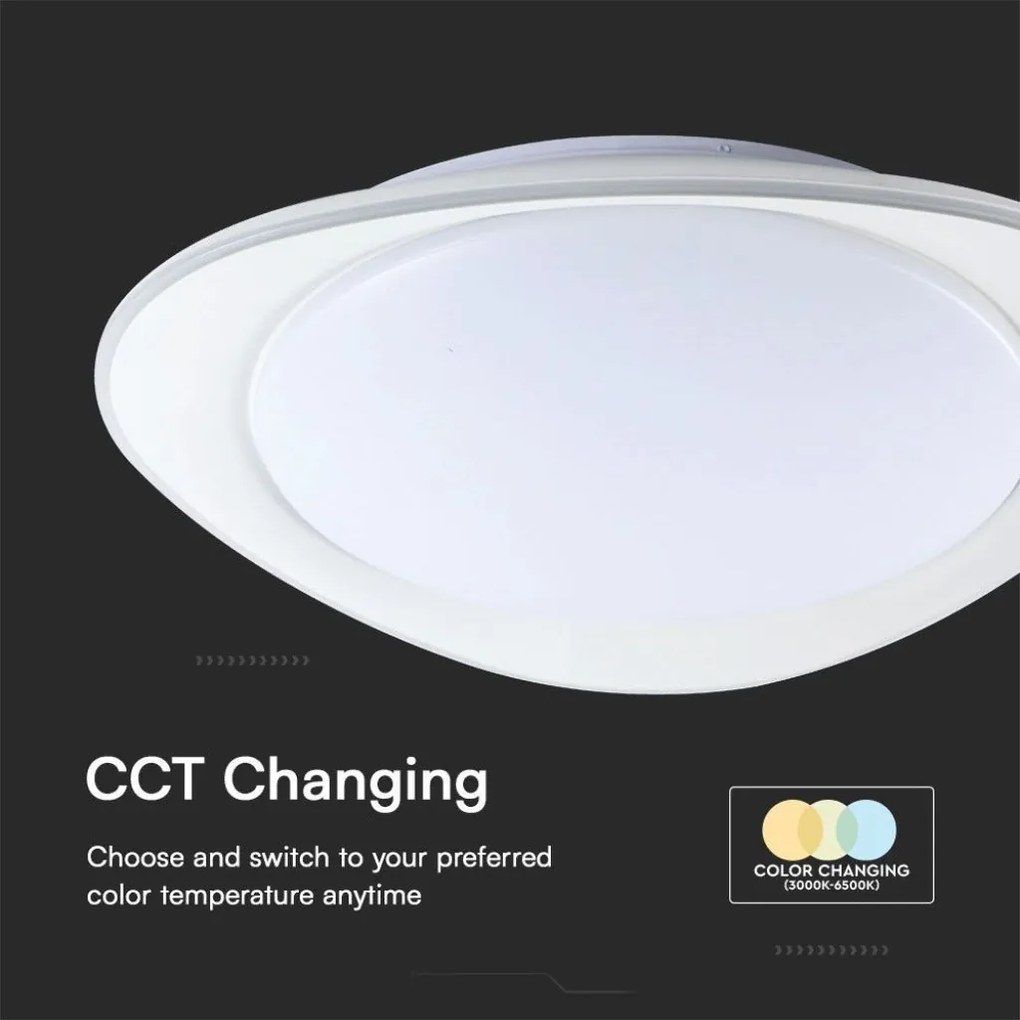 Plafoniera LED 60 W Rotonda con Telecomando CCT 3000–6500 K