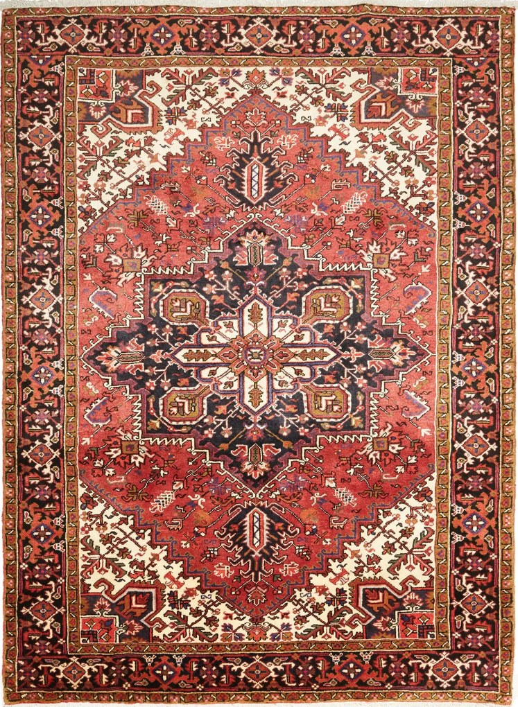 Heriz Tappeto 290x220 Rosso (Iran) Annodato A Mano