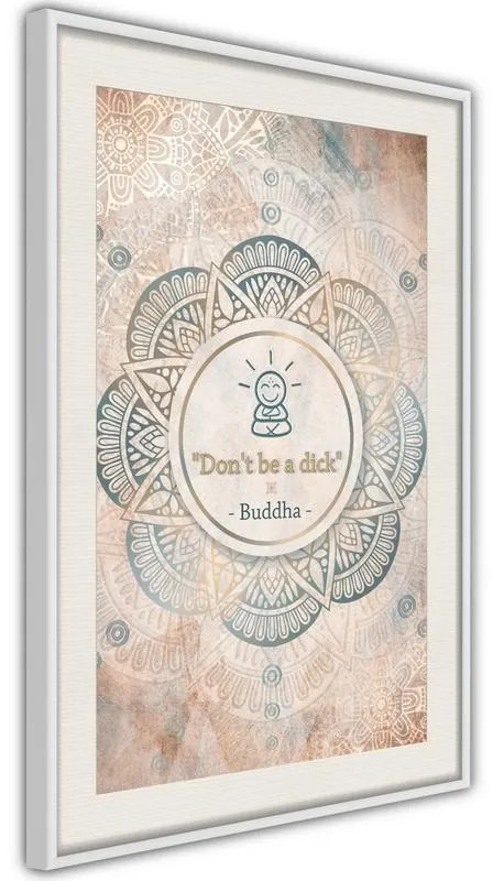 Poster  Buddha Is Right  Cornice Quadri Cornice nera con pass-partout, Larghezza x Altezza Home decor 20x30