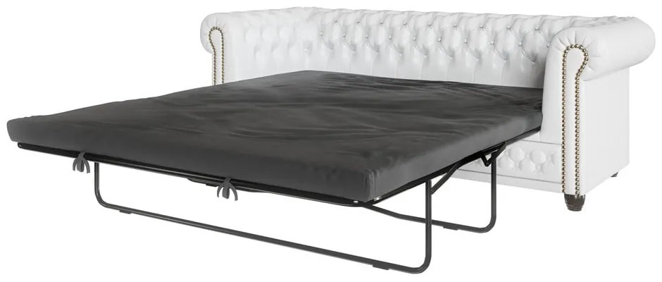 Divano letto bianco in similpelle 203 cm York - Ropez