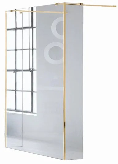 Box doccia walk-in Wens, vetro 6 mm, H 200 cm, profilo dorato