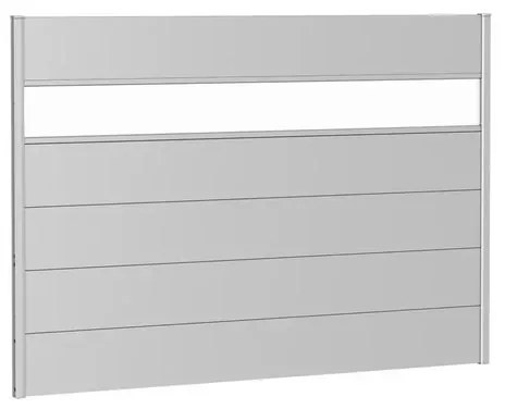 Frangivista con vetro in acciaio metallizzato alluminio BIOHORT L 194 x H 137 cm, spessore 44 mm