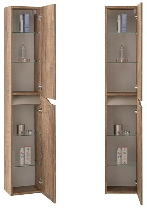 Composizione bagno sospesa 80cm in legno mdf tabacco e tortora Sumya