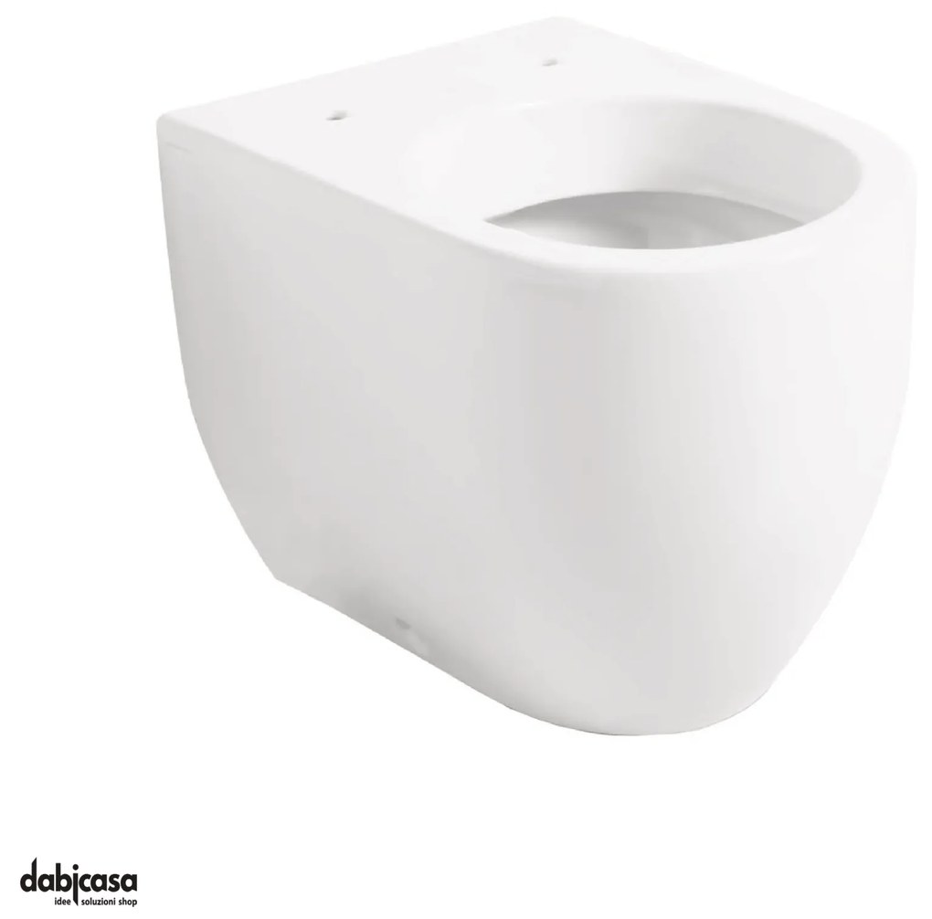 Kerasan "Flo 52" Wc Da Terra Filo Muro Senza Brida Bianco Lucido