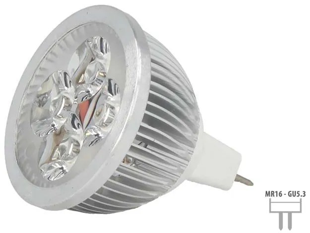 Faretto Lampada LED Dicroica MR16 GU5.3 12V 4W 4X1W Bianco Freddo 6000K