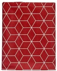 Tovaglia Astratto Rosso Granato Tela Bianco (140 x 180 cm)