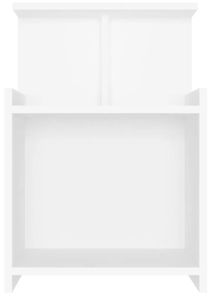Comodini 2 pz bianchi 40x35x60 cm in truciolato