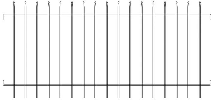 Recinzione Linear in ferro L 197 x H 93 x P 3 cm