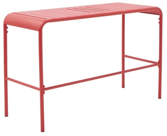 Tavolo da pranzo per giardino Cafe struttura e superficie in Acciaio  rosso per 4 persone 120x45cm