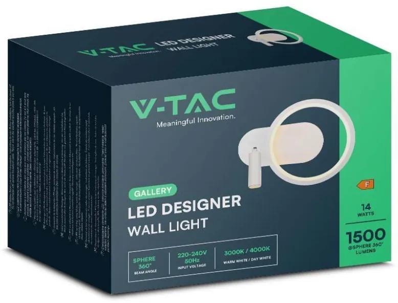 Applique Lampada LED da Muro 14W 250*100*180mm in Metallo Colore Bianco 4000K SKU-14982