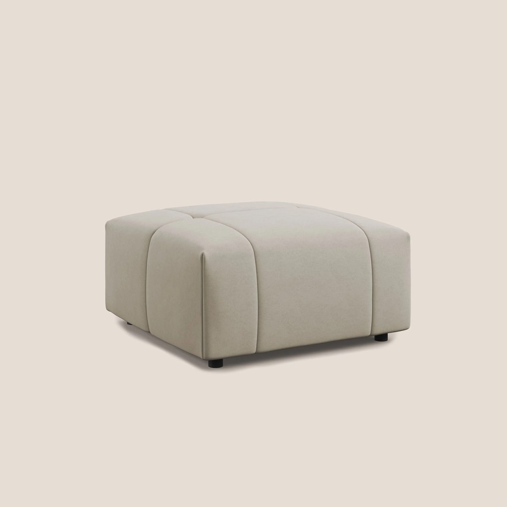 Giotto pouf in morbida microfibra effetto velluto impermeabile idrorepellente T09 beige