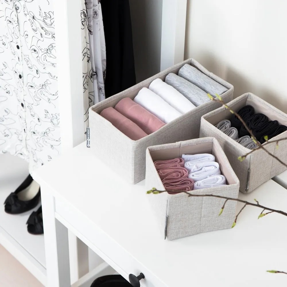 Set di 3 organizer per cassetti beige - Bigso Box of Sweden