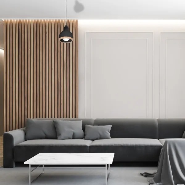 Lampadario su filo OVAL 1xE27/60W/230V nero