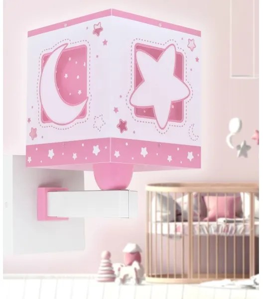 Dalber 63239S - Applique per bambini MOONLIGHT 1xE27/15W/230V rosa