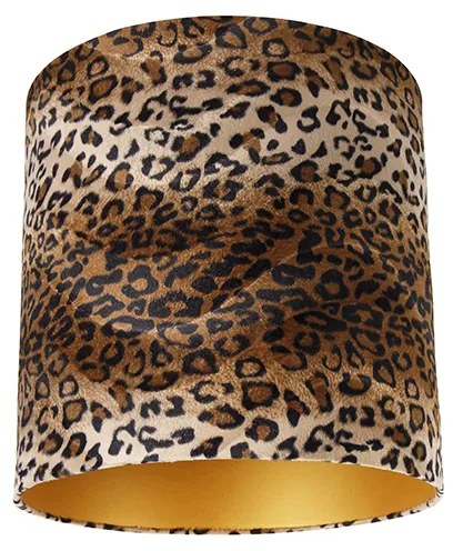 Paralume in velluto con stampa leopardata 40/40/40 interno oro