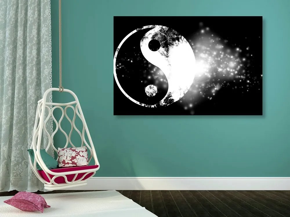 Quadro su tela – Simbolo Yin e Yang in bianco e nero