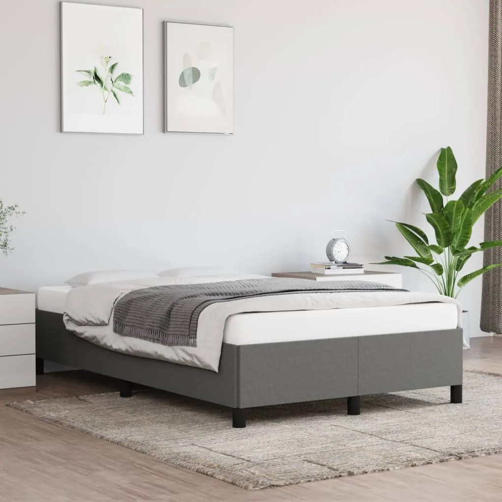 Giroletto Senza Materasso Grigio Scuro 120x200 Cm Tessuto /