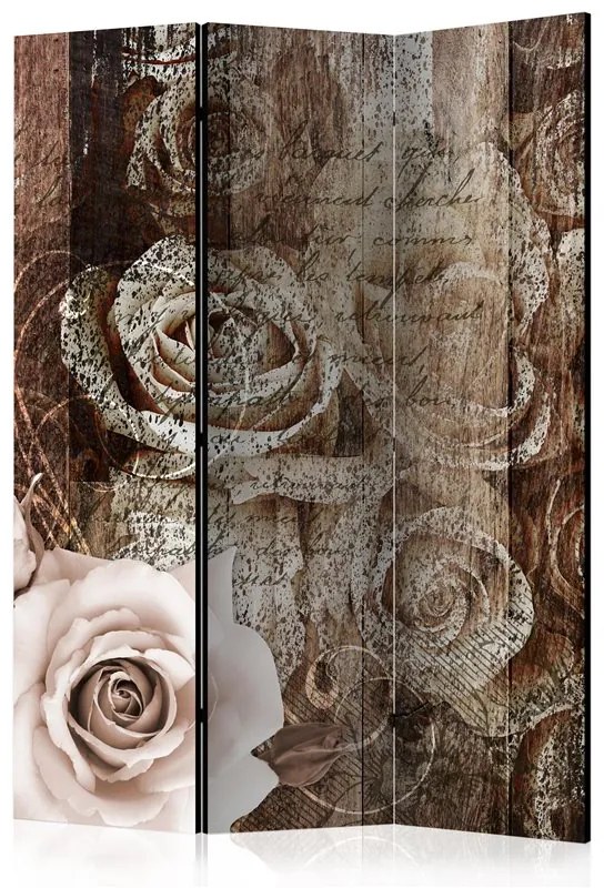 Paravento  Old Wood & Roses [Room Dividers]  Colore ---, Dimensioni e Misure 135x172