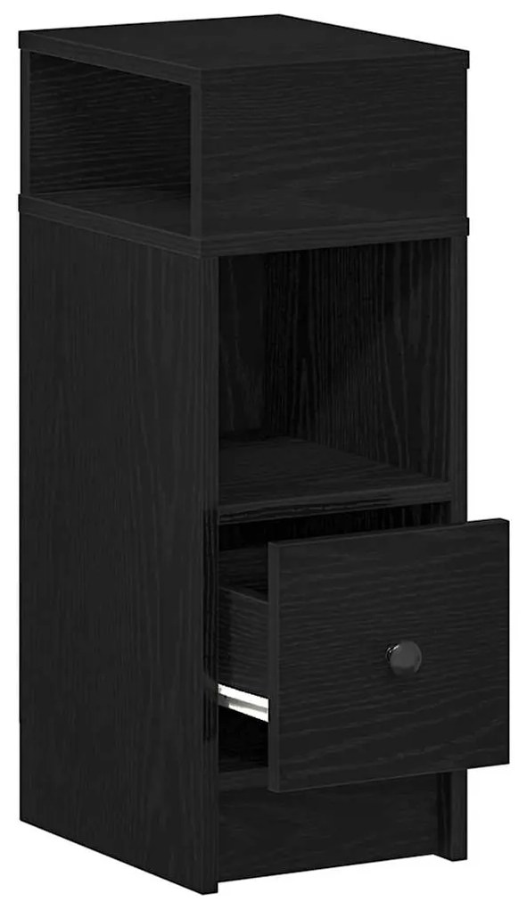 Comodino con cassetto nero 25x31x66 cm