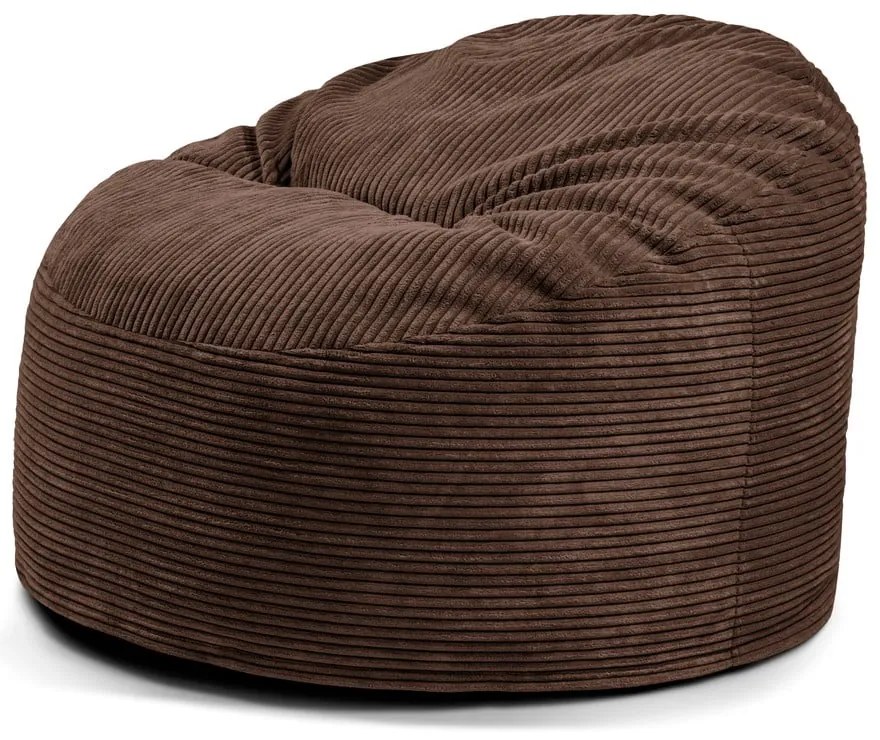 Pouf a sacco per bambini marrone scuro con rivestimento in velluto a coste Om 85 – SLOWDOWN